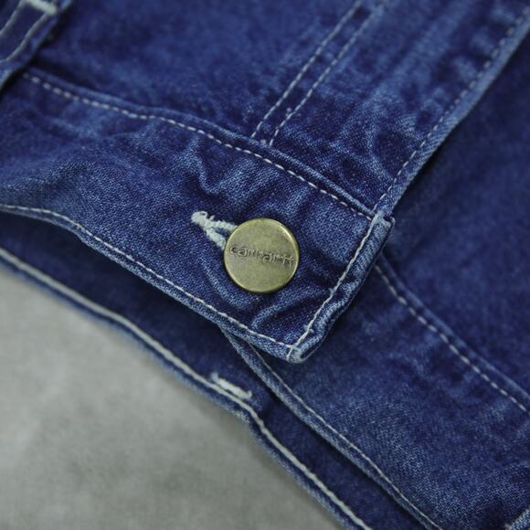 Vintage Carhartt WU1998 Dark Blue Denim Workwear Carpenter Shorts 30x7.5 - Picture 9 of 11